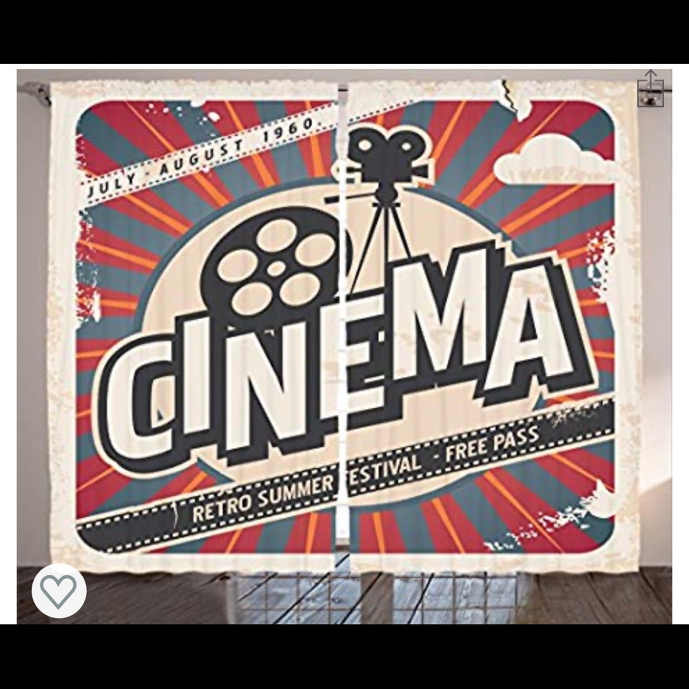 Vintage Movie Room Curtains
